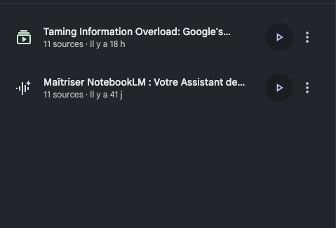NotebookLM – Audio/Video Overview convertissant un corpus en podcast